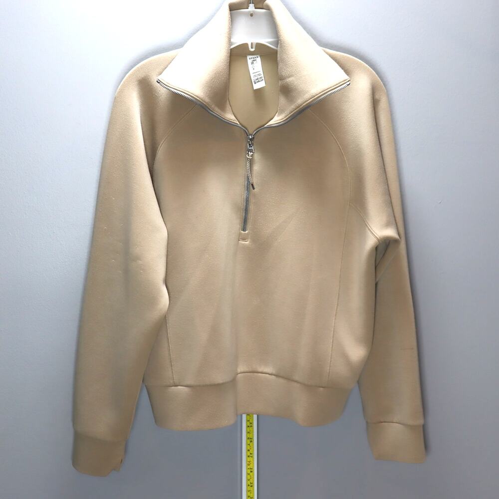Spanx AirEssentials Half Zip Pullover Sand‎ Beige Size L